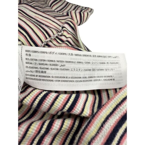 Hollister Women’s Medium Baby Tee Striped Button Cropped 90s Inspired - Picture 5 of 5